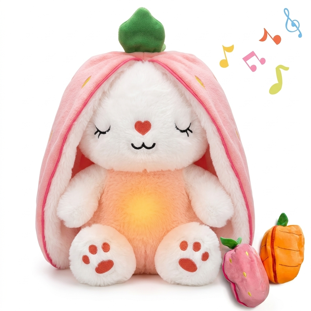 Breathlings™ Berry the Strawberry Bunny — Breathing Plush for Anxiety