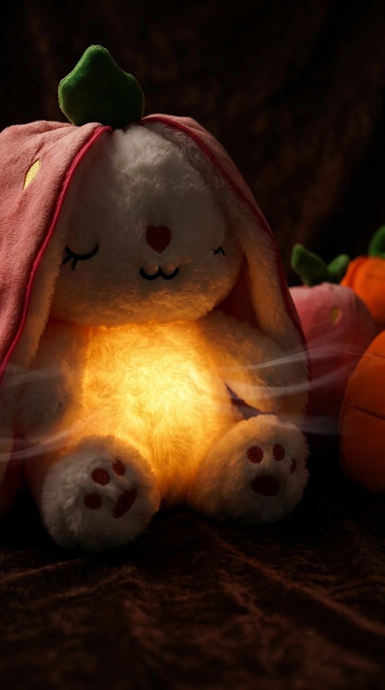 Breathlings™ Berry the Strawberry Bunny — Breathing Plush for Anxiety