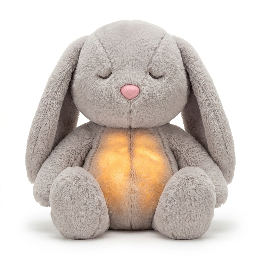 Breathlings™ Luna the Grey Bunny — Breathing Plush for Anxiety