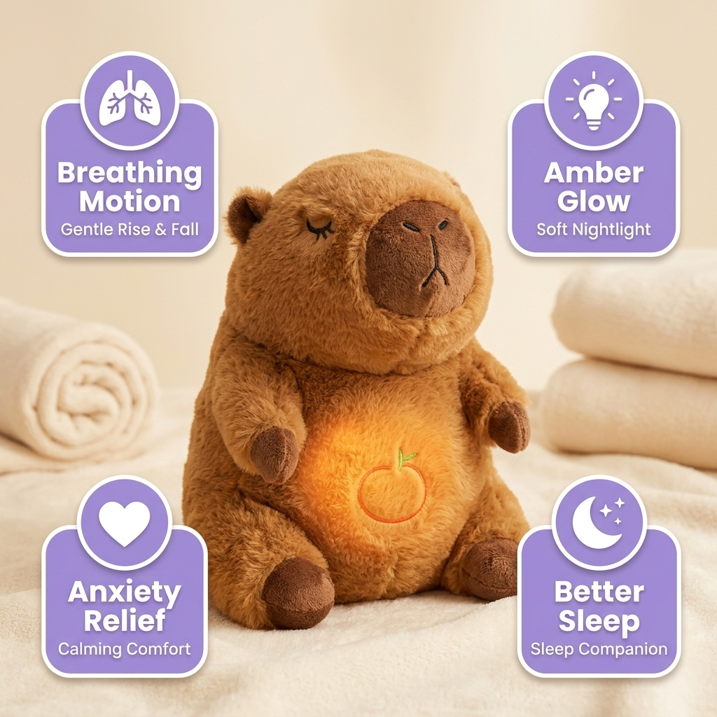 Breathlings™ Capy the Capybara — Breathing Plush for Anxiety